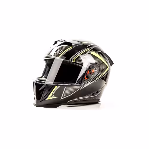 Мотошлем Hizer J5311, черный/лимон,  размер L