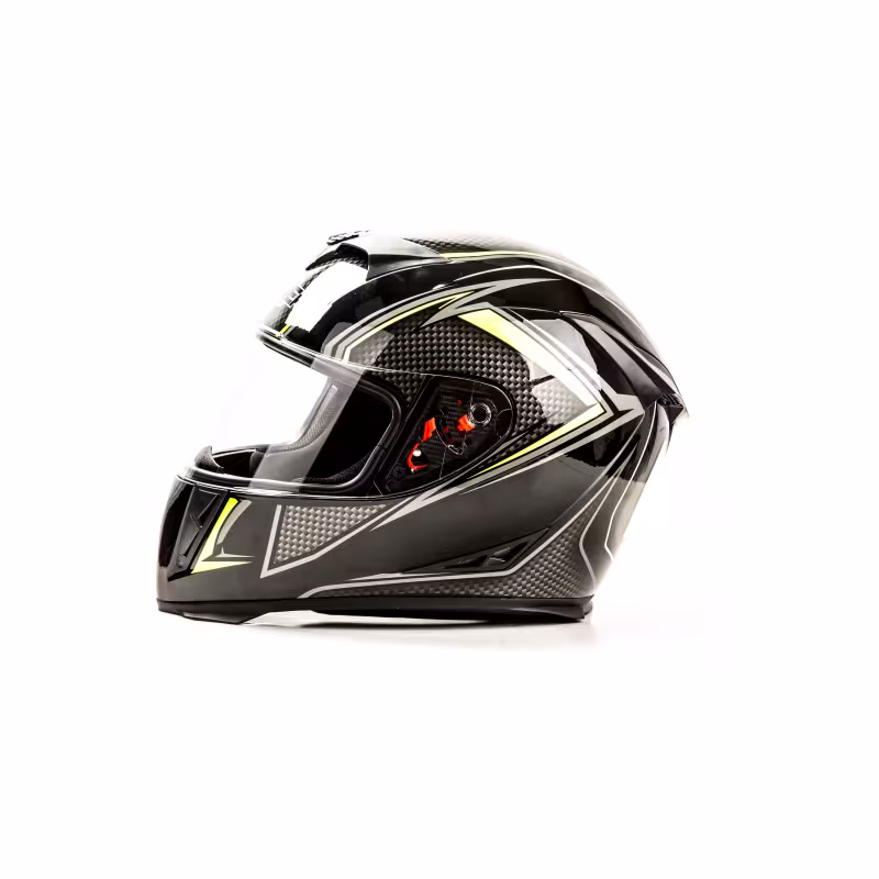 Мотошлем Hizer J5311, черный/лимон,  размер L