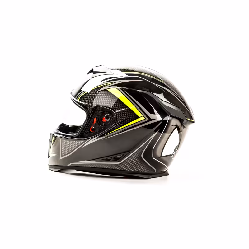 Мотошлем Hizer J5311, черный/лимон,  размер L