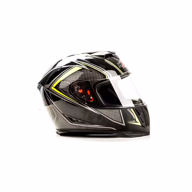 Мотошлем Hizer J5311, черный/лимон,  размер L