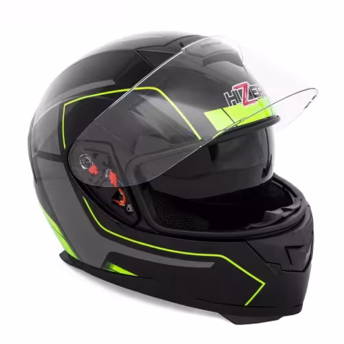 Мотошлем Hizer J5318, черный/желтый, размер М