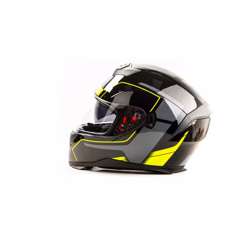 Мотошлем Hizer  J5318, черный/желтый, размер XL