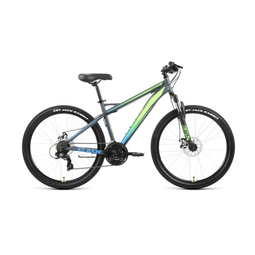 Велосипед горный Forward Flash 2.0 D 26 ( 21 скорость, рост 15 ) серый-матовый/ярко-зеленый