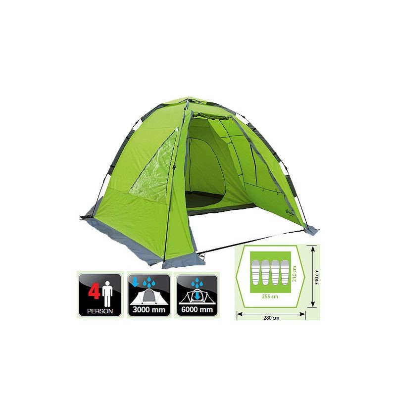 Палатка кемпинговая автоматическая Norfin Zander 4 NF, 4-местная, 340x280x185 см, зеленый