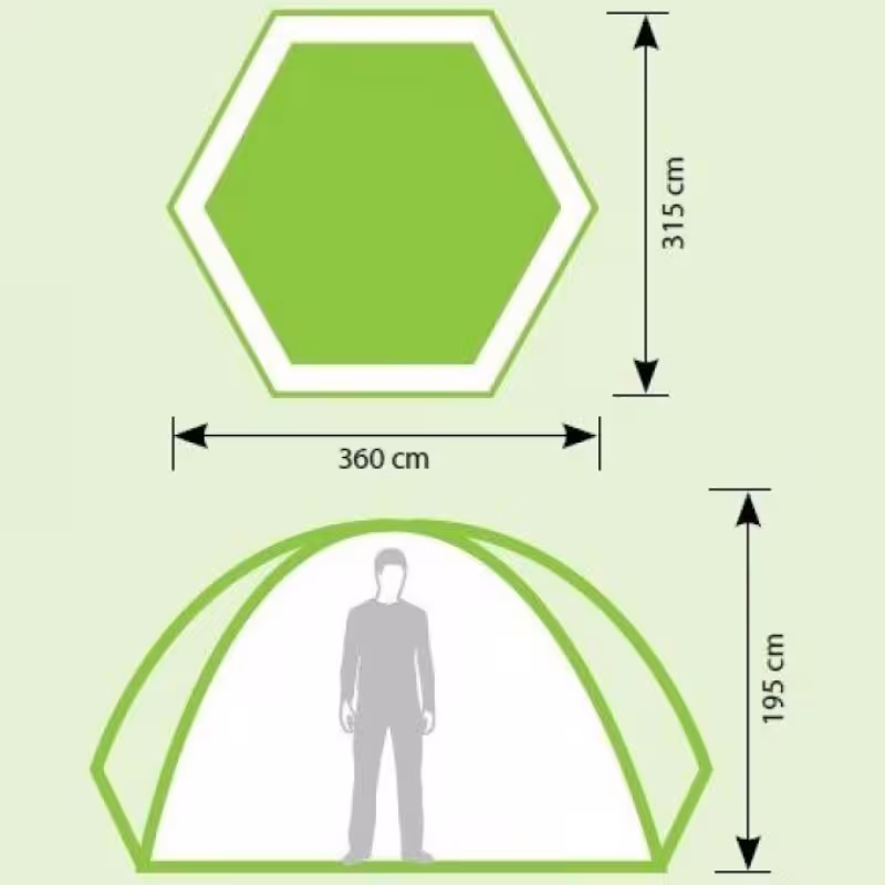 Тент-шатер автоматический Norfin Lund NF, 4-местный, 360x315x195 см, зеленый