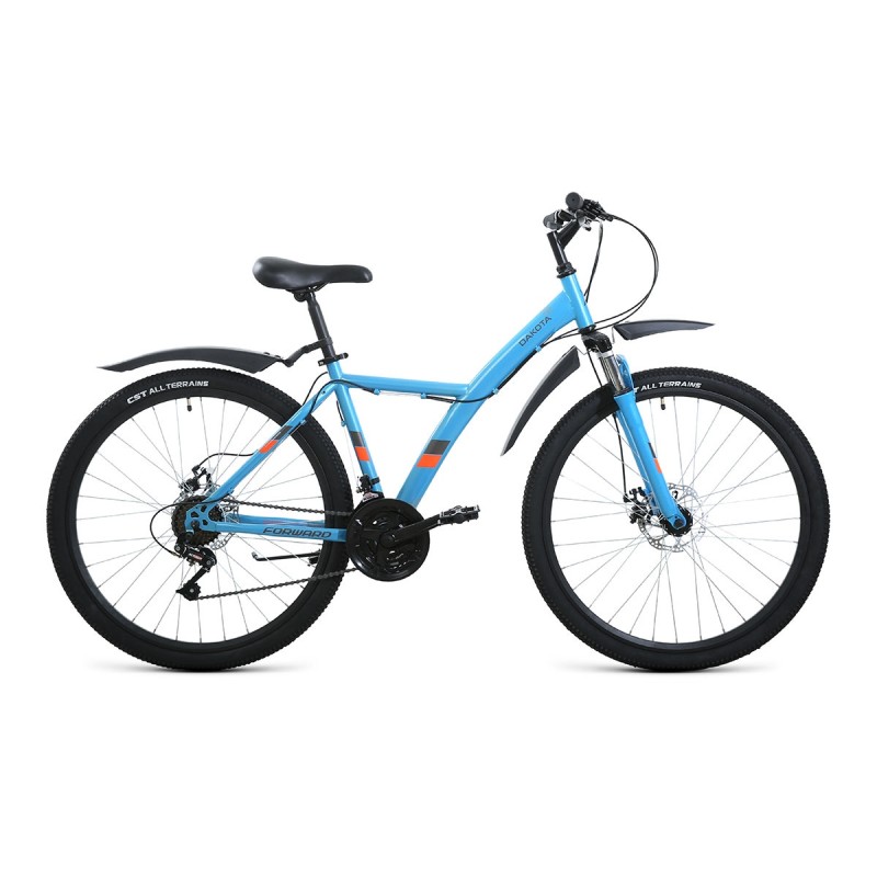 Велосипед Forward Dakota 2.0 D 27,5", 18 скоростей, рост 16,5", бирюзовый/ярко-оранжевый