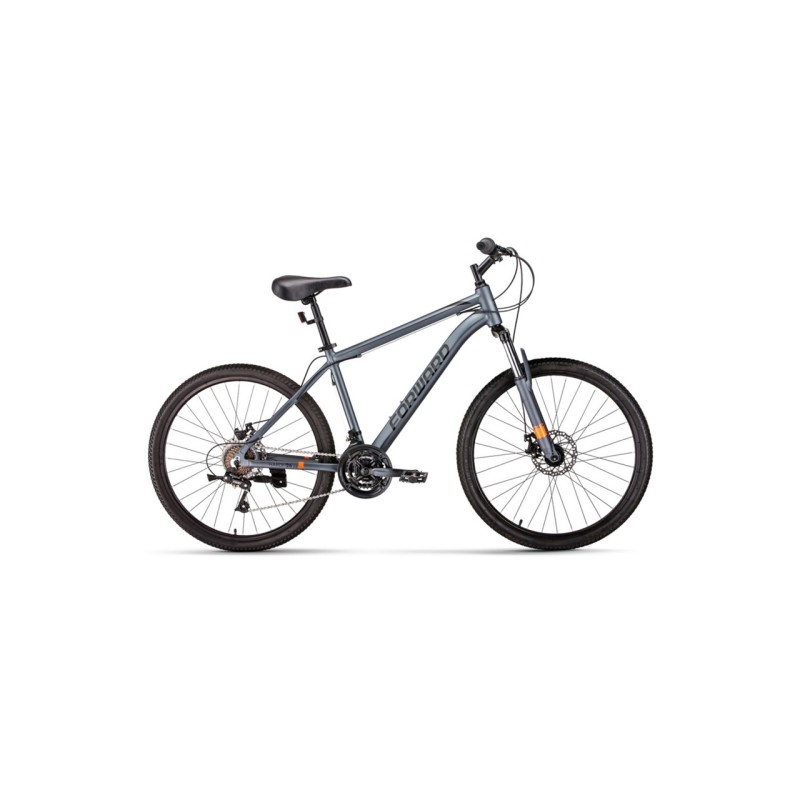 Велосипед Forward Hardi 2.0 D 26", 21 скорость, рост 18", серый матовый/черный