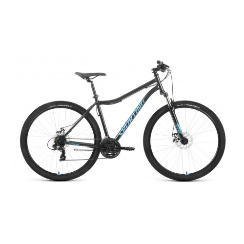 Велосипед Forward Sporting 2.2 D 29" , 21 скорость, рост 17", черный/бирюзовый 
