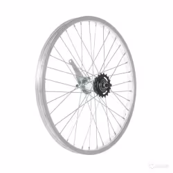 Колесо велосипедное в сборе Forward 20R2SN, 20", заднее, втулка GJ-FL-020, 1 скорость, на гайках, под ножной тормоз, двустеночный обод