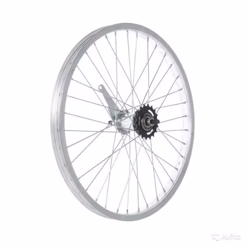 Колесо велосипедное в сборе Forward 20R2SN, 20", заднее, втулка GJ-FL-020, 1 скорость, на гайках, под ножной тормоз, двустеночный обод