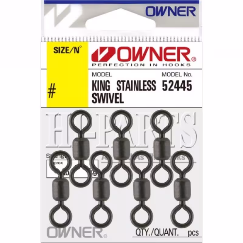 Вертлюг Owner King Stainless Swivel black 52445-06, №6, 14 шт