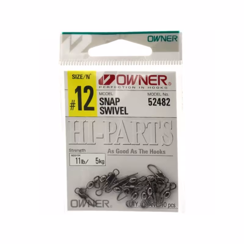 Вертлюг Owner Snap Swivel 52482 №12, 5 кг, 10 шт
