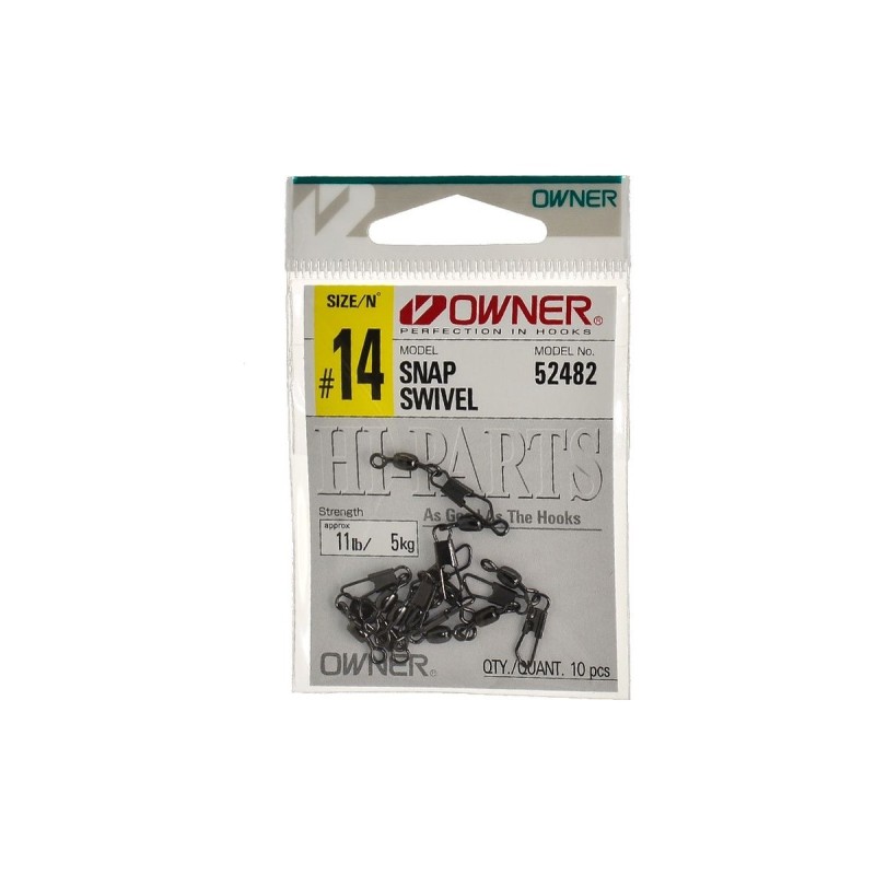 Вертлюг Owner Snap Swivel 52482 №14, 5 кг, 10 шт