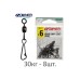 Вертлюг Owner Hooked Snap Swivel 52567 №6, 30 кг, 8 шт