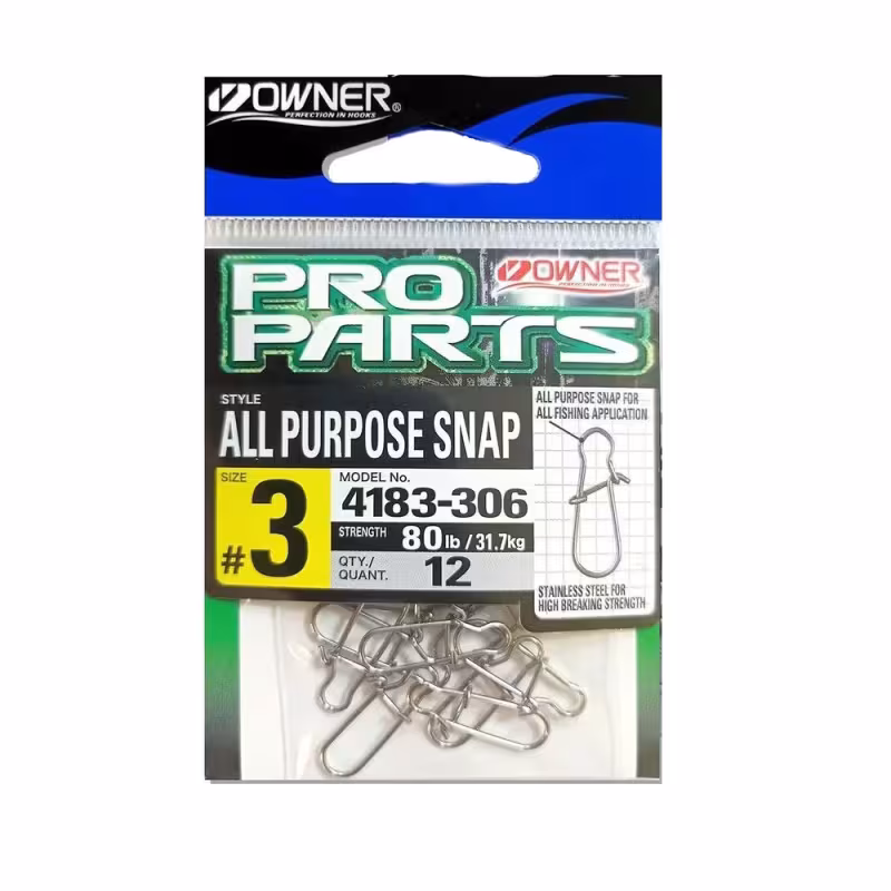 Вертлюг Owner All Purpose Snap 4183 №3, 31,7 кг, 12 шт