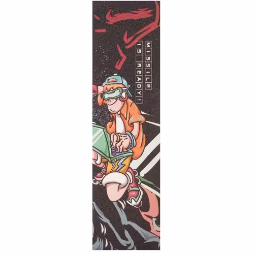 Шкурка (наклейка на деку) для самоката Fox Missile, 560х150mm, черный