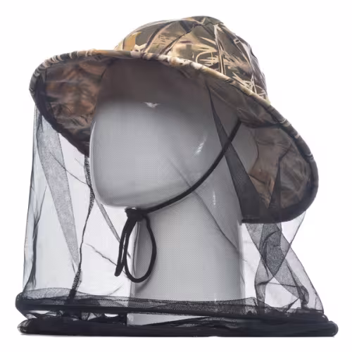 Панама-накомарник Huntsman (Восток)  Антигнус, Смесовая ткань, принт Камыш, размер 60