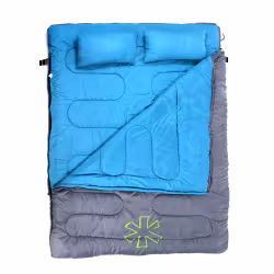 Мешок спальный Norfin Alpine Comfort Double 250, NFL-30240, голубой/серый (до 0°С)