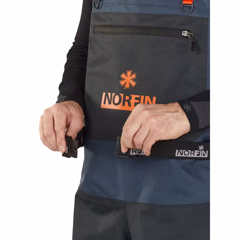 Полукомбинезон-вейдерсы Norfin Pilot Bootfoot, ткань Мембрана, черный/серый, размер XL (56-58)/44, 180-186 см