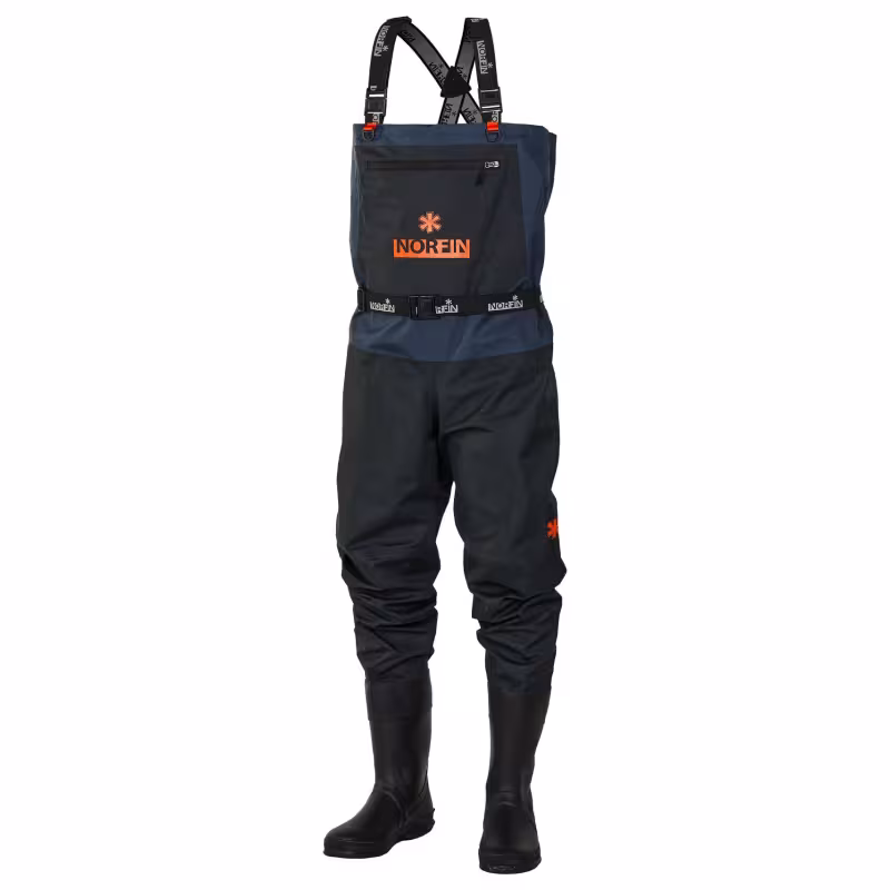 Полукомбинезон-вейдерсы Norfin Pilot Bootfoot, ткань Мембрана, черный/серый, размер XL (56-58)/45, 180-186 см