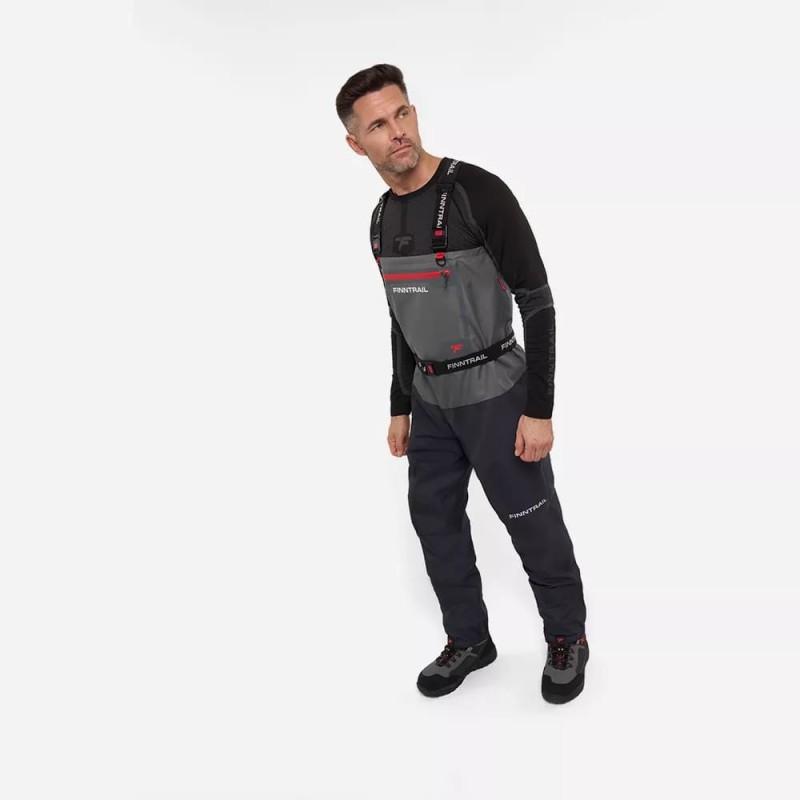Полукомбинезон-вейдерсы Finntrail Wademan 1524 Grey, мембрана Hard-Tex, серый, размер 48-50 (ML), 180-190 см