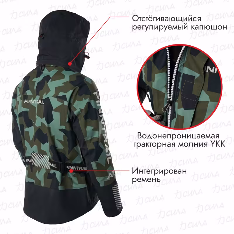 Куртка мужская Finntrail Speedmaster 4026m, мембрана Hard-Tex, зеленый камуфляж, размер 50-52 (L), 180-185 см