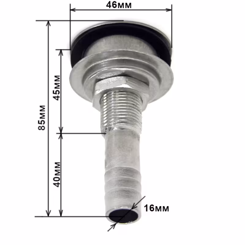 Горловина вентиляционная прямая Sumar 28790, 16 мм