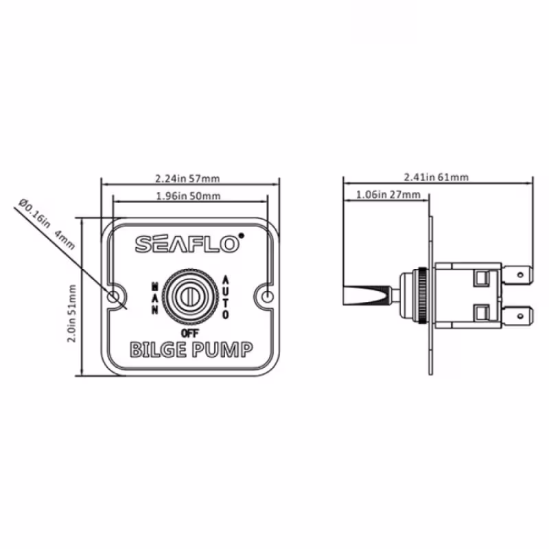 Панель бортового питания с трехпозиционным переключателем SeaFlo, SFSP-01