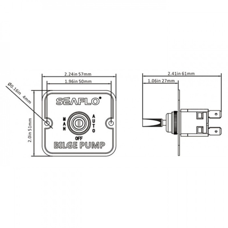 Панель бортового питания с трехпозиционным переключателем SeaFlo, SFSP-01