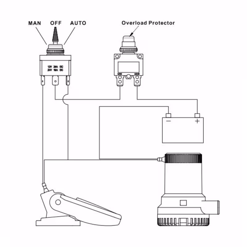 Панель бортового питания с трехпозиционным переключателем SeaFlo, SFSP-015-01