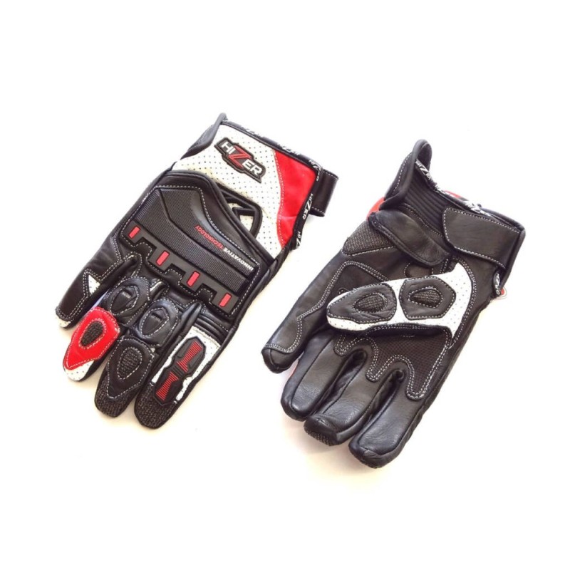 Мотоперчатки Hizer AT-4136, кожа/текстиль, черный, размер XL
