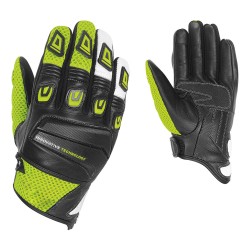 Мотоперчатки Hizer AT-4200, кожа/текстиль, черный/зеленый, размер L
