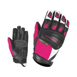 Мотоперчатки детские Hizer CE-4383, кожа/текстиль, черный/розовый, размер 8/10Y