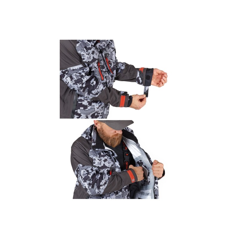 Костюм мужской Norfin Pro Dry 3 Camo 02, ткань Nortex Breathable, серый камуфляж, размер 48-50 (M), 172-174 см