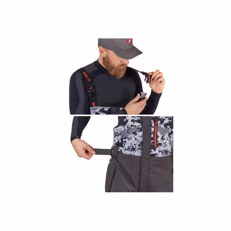 Костюм мужской Norfin Pro Dry 3 Camo 04, ткань Nortex Breathable, серый камуфляж, размер 56-58 (XL), 174-176 см