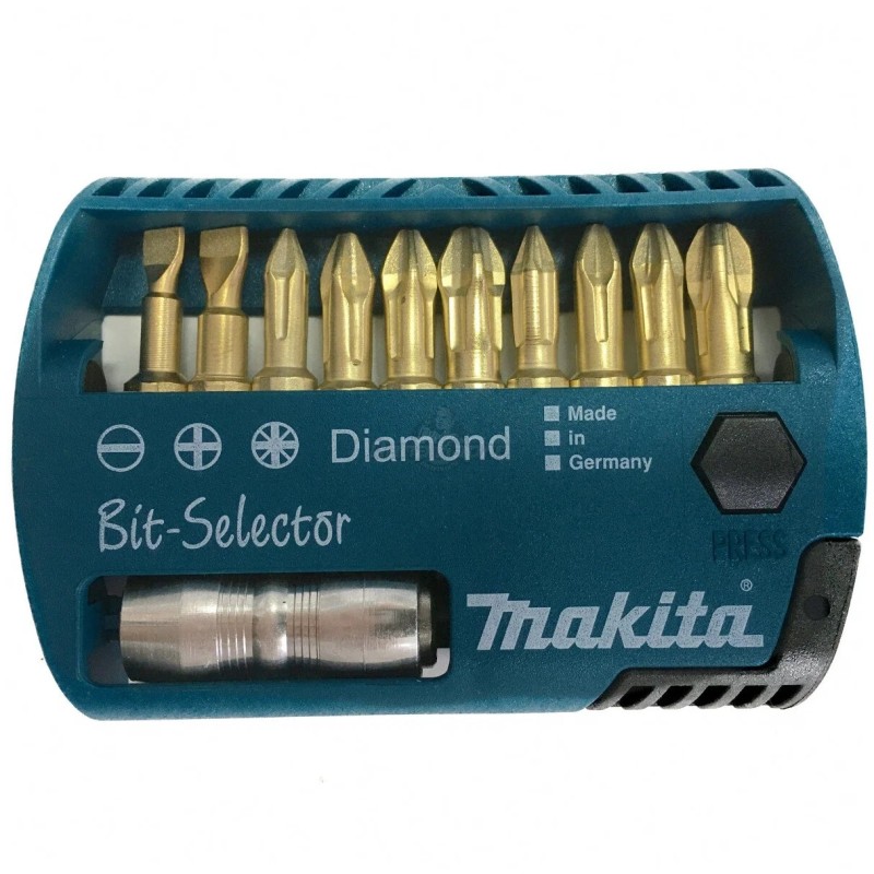 Набор бит алмазных Makita P-53746, 10 шт + магнитный держатель