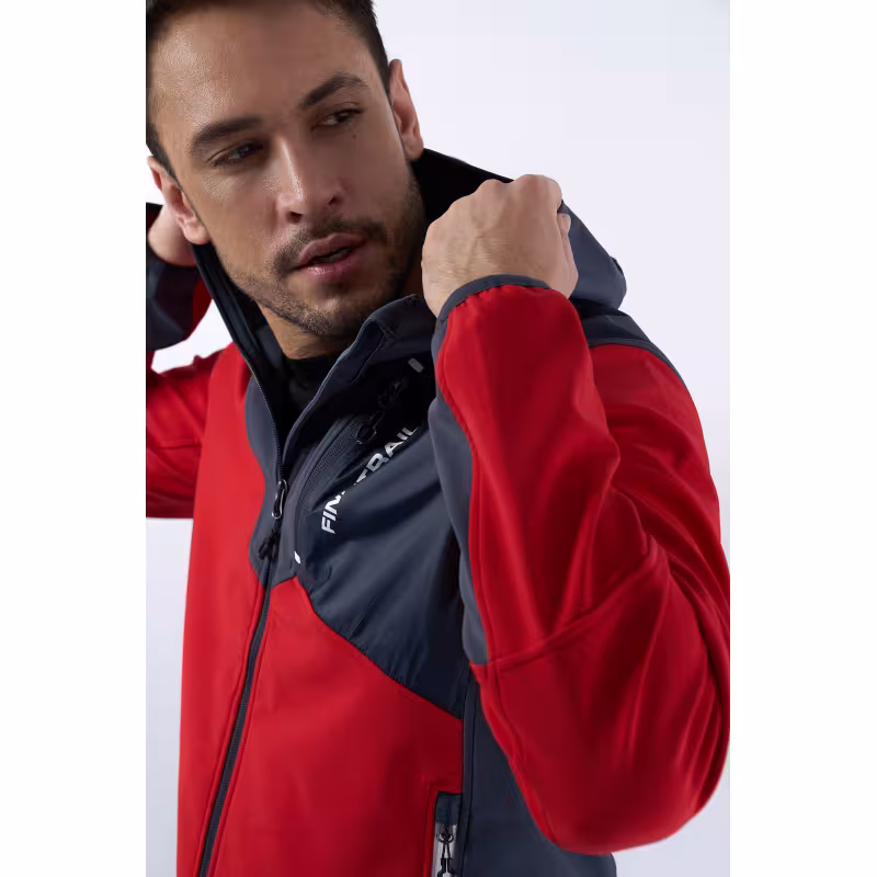 Куртка мужская Finntrail Softshell Nitro 1320, ткань Софтшелл,  красный, размер 62-64  (XXXL), 190-200 см