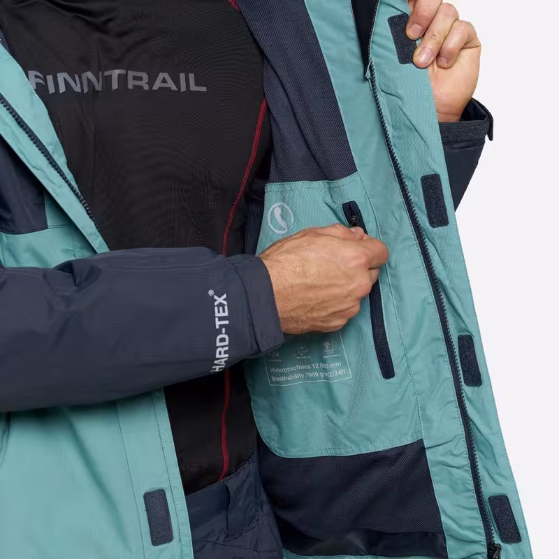 Костюм мужской Finntrail Lightsuit 3503 Petrol, мембрана Hard-Tex,  зеленый, размер 54-56 (XL), 180-190 см