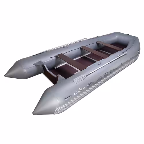 Надувная лодка ПВХ Адмирал 520, пайол фанерный, серый