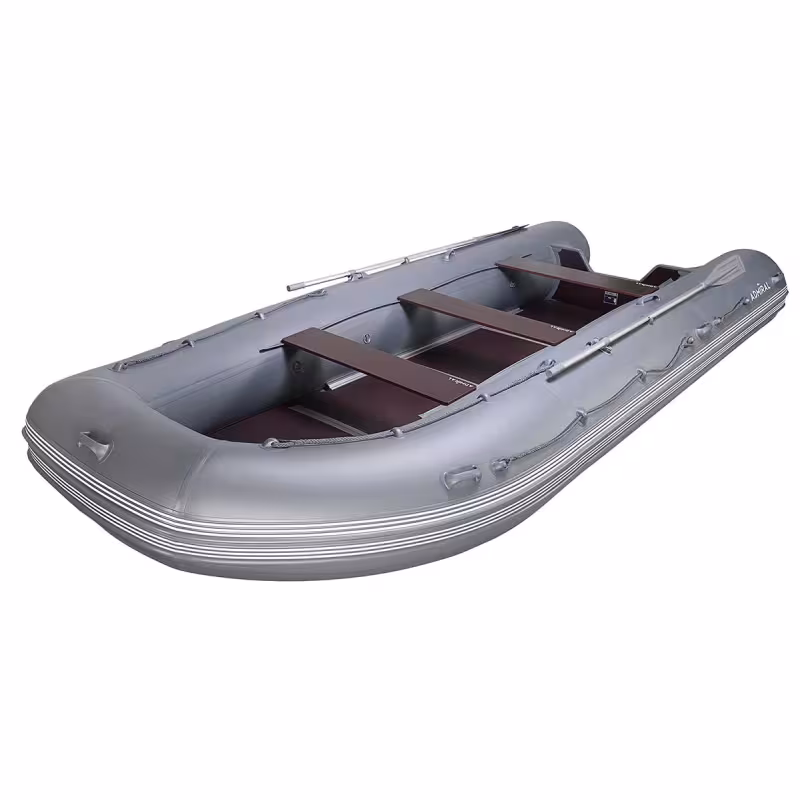 Надувная лодка ПВХ Адмирал 520, пайол фанерный, серый
