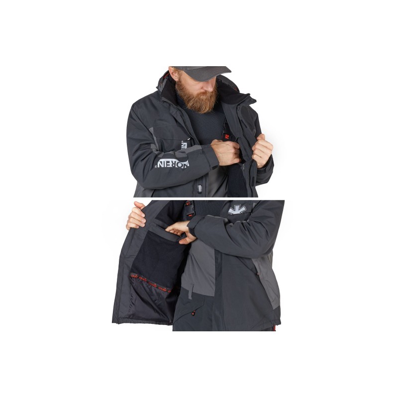 Костюм мужской Norfin Boat 06, тканьNortex Breathable, размер 64-66 (XXXL), 176-178 см, черный/серый