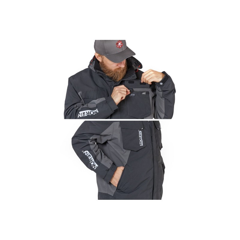 Костюм мужской Norfin Boat 06, тканьNortex Breathable, размер 64-66 (XXXL), 176-178 см, черный/серый