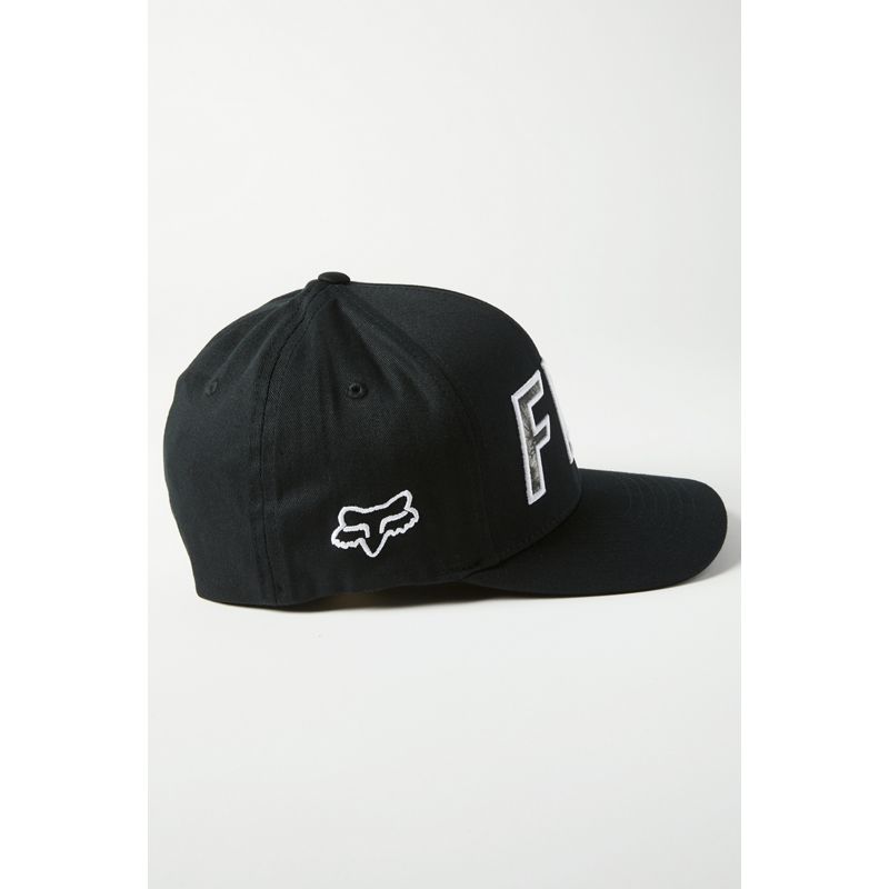 Кепка-бейсболка Fox Down N' Dirty Flexfit Hat Black/White, хлопок, черный/белый, размер L/XL