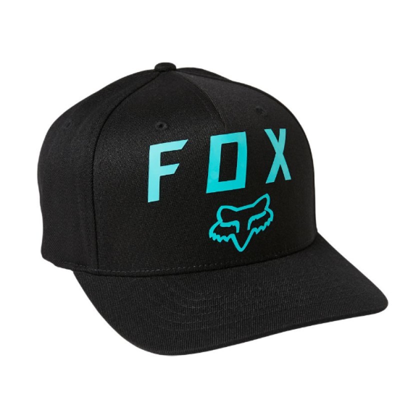 Кепка-бейсболка Fox Number 2 Flexfit 2.0 Hat, хлопок, черный/голубой, размер L/XL