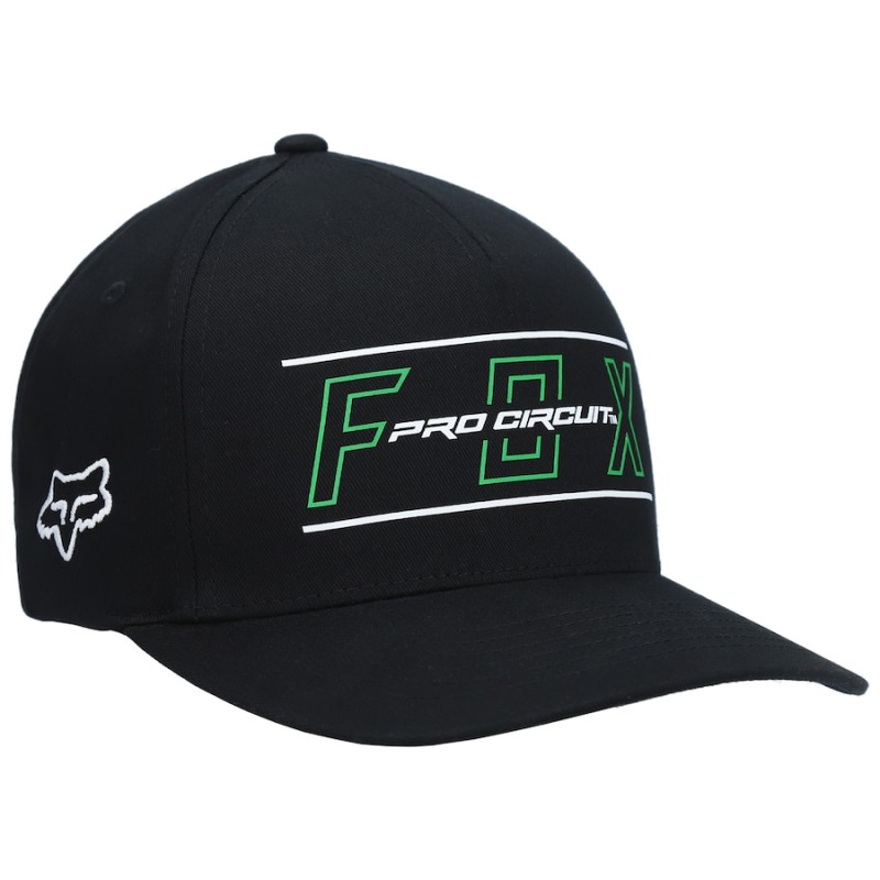 Кепка-бейсболка Fox Pro Circuit Flexfit Hat, хлопок, черный, размер L/XL