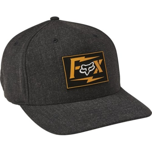 Кепка-бейсболка Fox Pushin Dirt Flexfit Hat, хлопок, черный, размер S/M