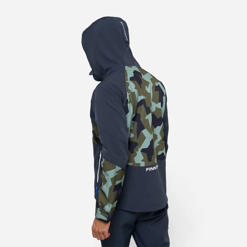 Куртка мужская Finntrail Tactic 1321, ткань Софтшелл, синий/камуфляж, размер 44-46 (S), 165-175 см