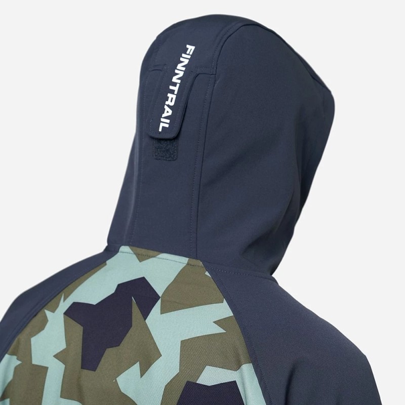 Куртка мужская Finntrail Tactic 1321, ткань Софтшелл, синий/камуфляж, размер 48-50 (M), 170-180 см