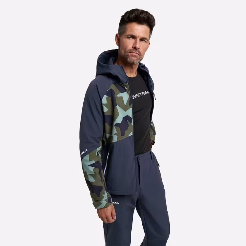 Куртка мужская Finntrail Tactic 1321, ткань Софтшелл, синий/камуфляж, размер 48-50 (M), 170-180 см