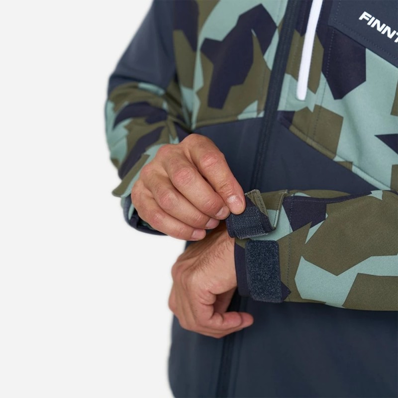 Куртка мужская Finntrail Tactic 1321, ткань Софтшелл, синий/камуфляж, размер 50-52 (L), 175-185 см